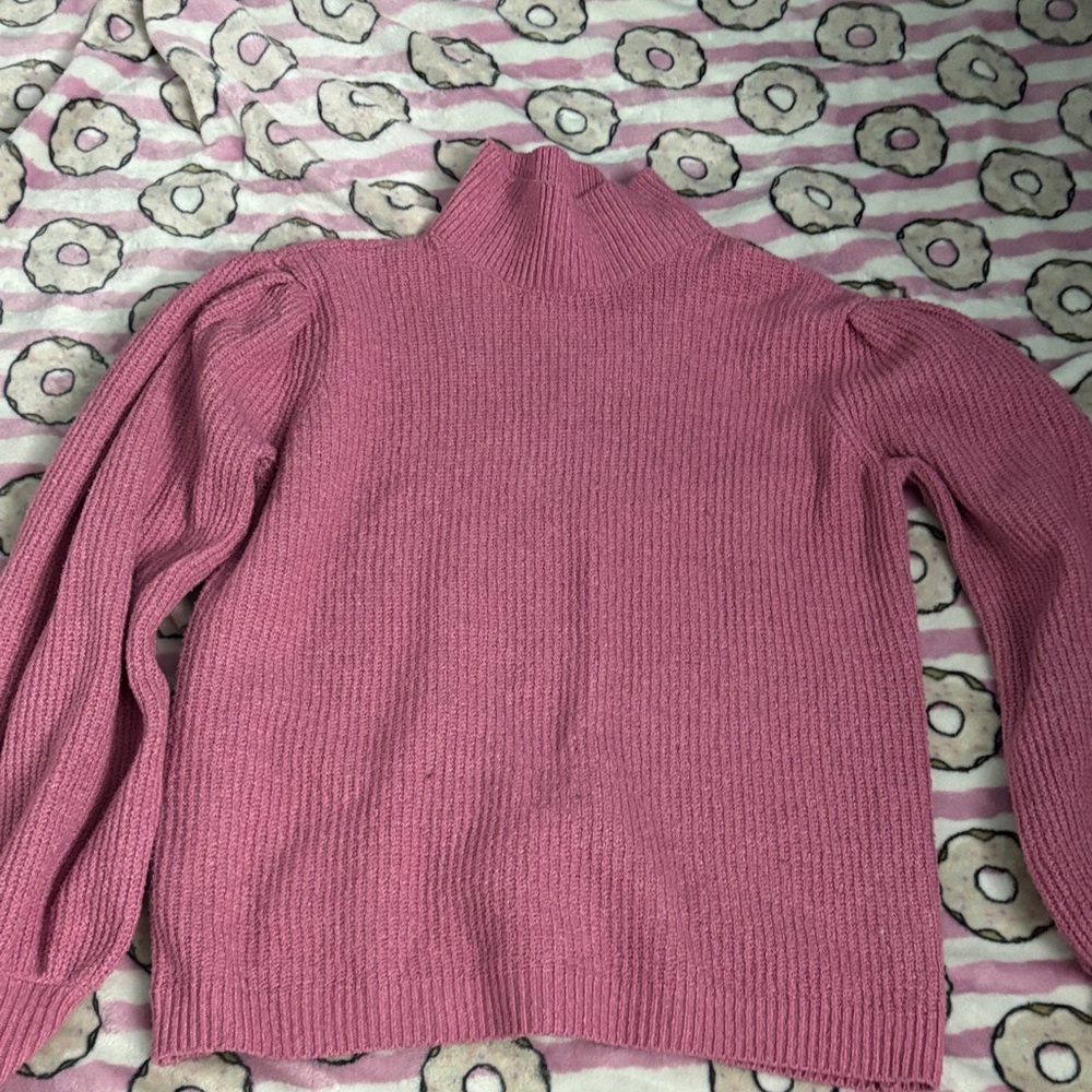 Marled Women's Cowl Neck Sweater in Soft Pink